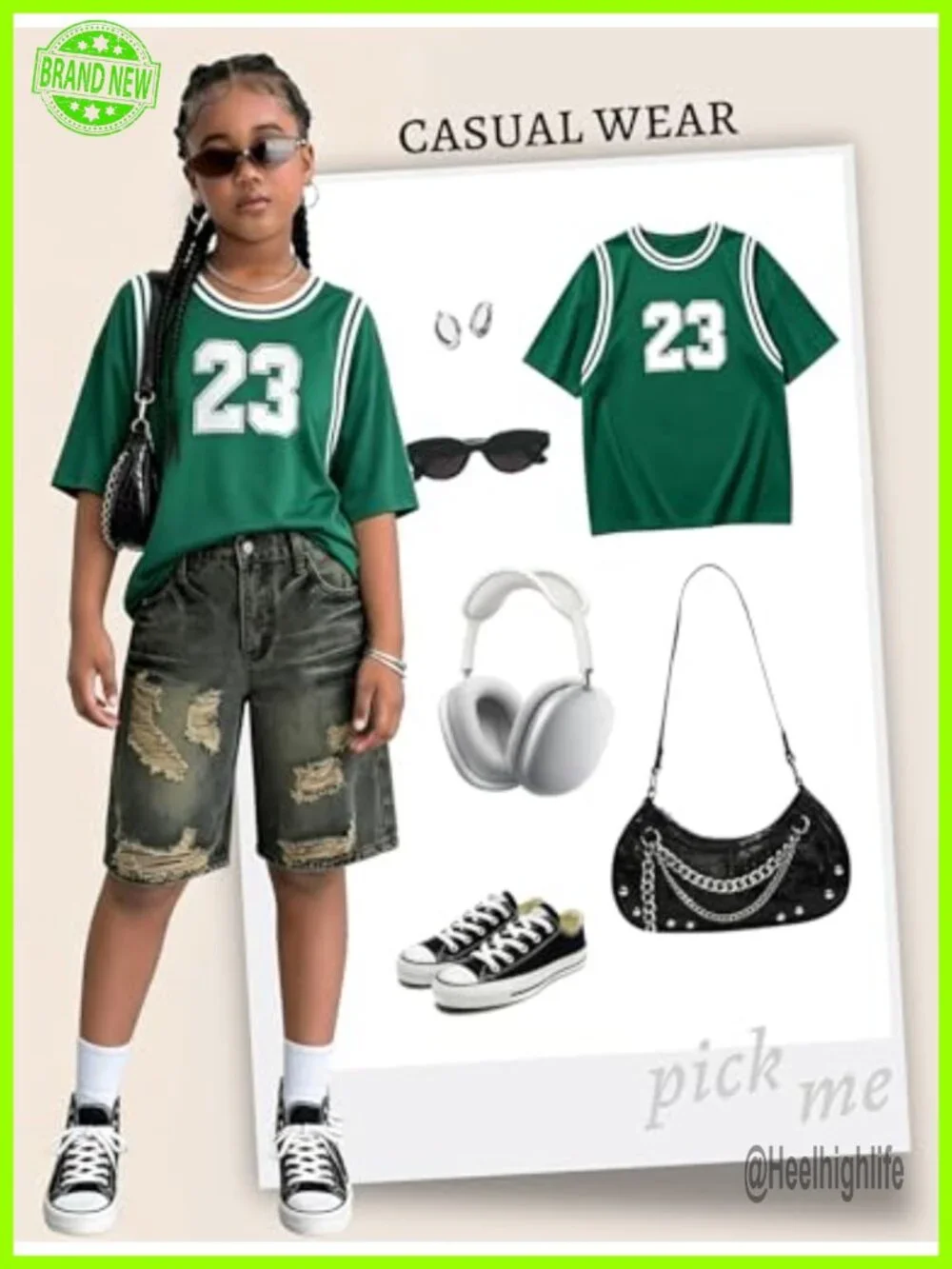 Y2K Baggy Ripped High Waist Denim Shorts Girls 7-14 Casual Wide Leg Bermuda